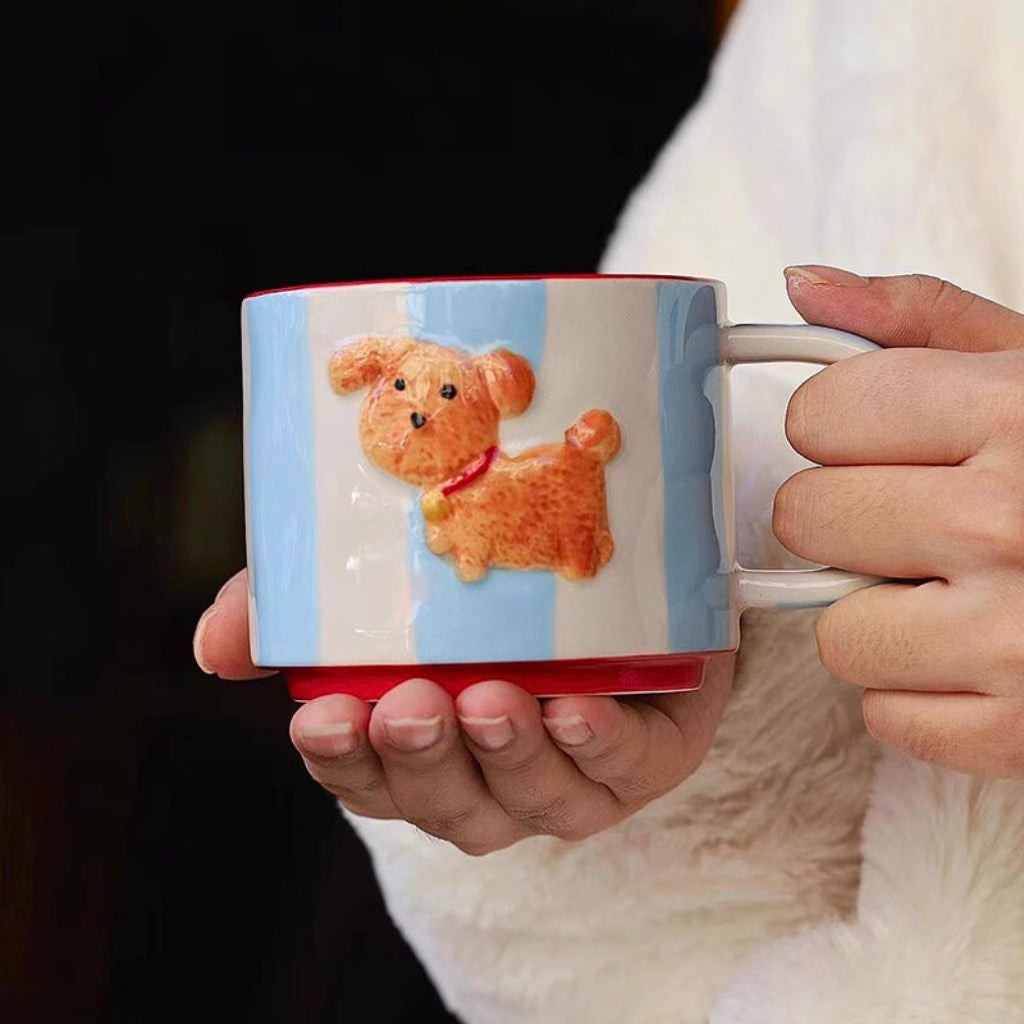 Cartoon Puppy Ceramic Coffee Cup Set