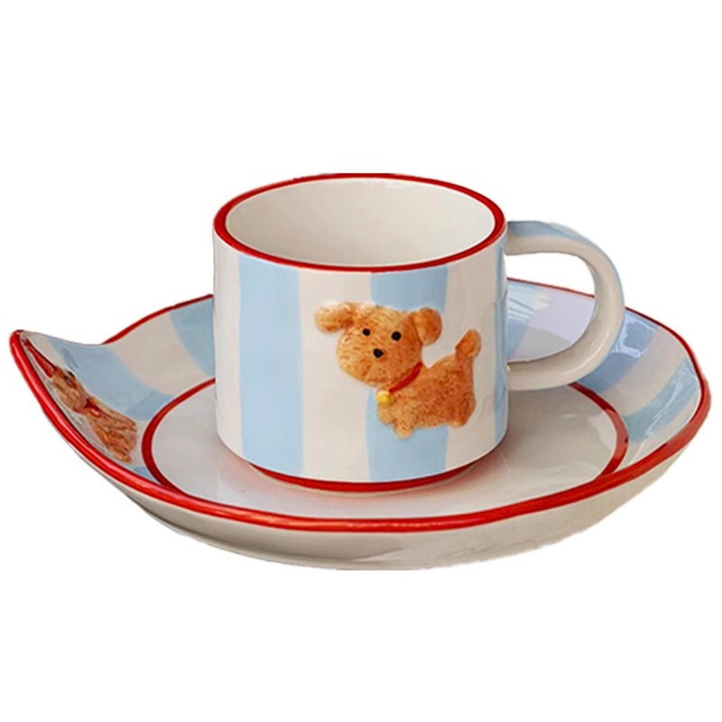 Cartoon Puppy Ceramic Coffee Cup Set